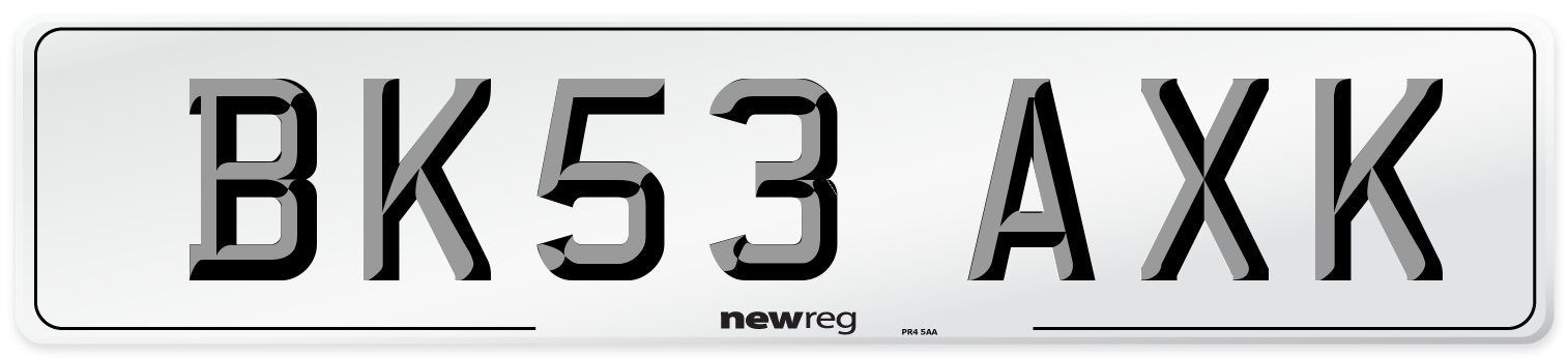 BK53 AXK Number Plate from New Reg
